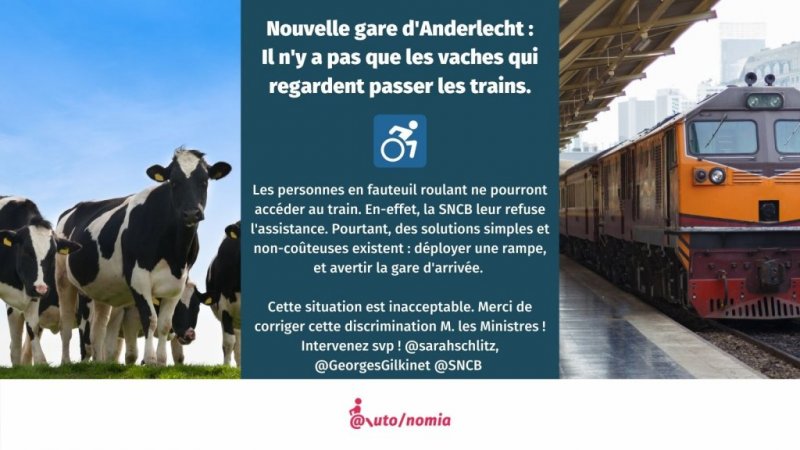 Les personnes à mobilité réduite ne peuvent pas embarquer à Anderlecht, toute nouvelle gare SNCB !